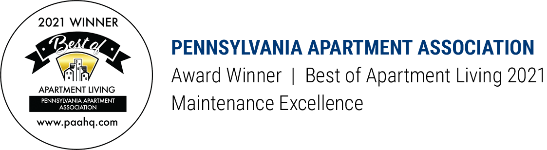 Pennsylvania Apartment Association Award Winner Best in Apartment Living